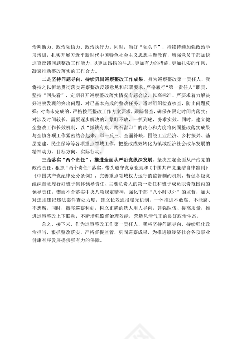 巡察整改第一责任人落实情况报告