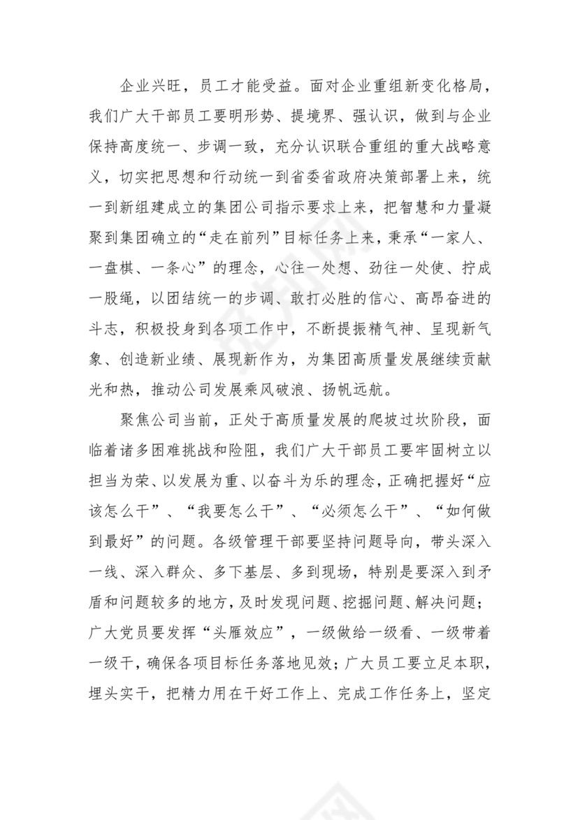 公司务虚会发言材料