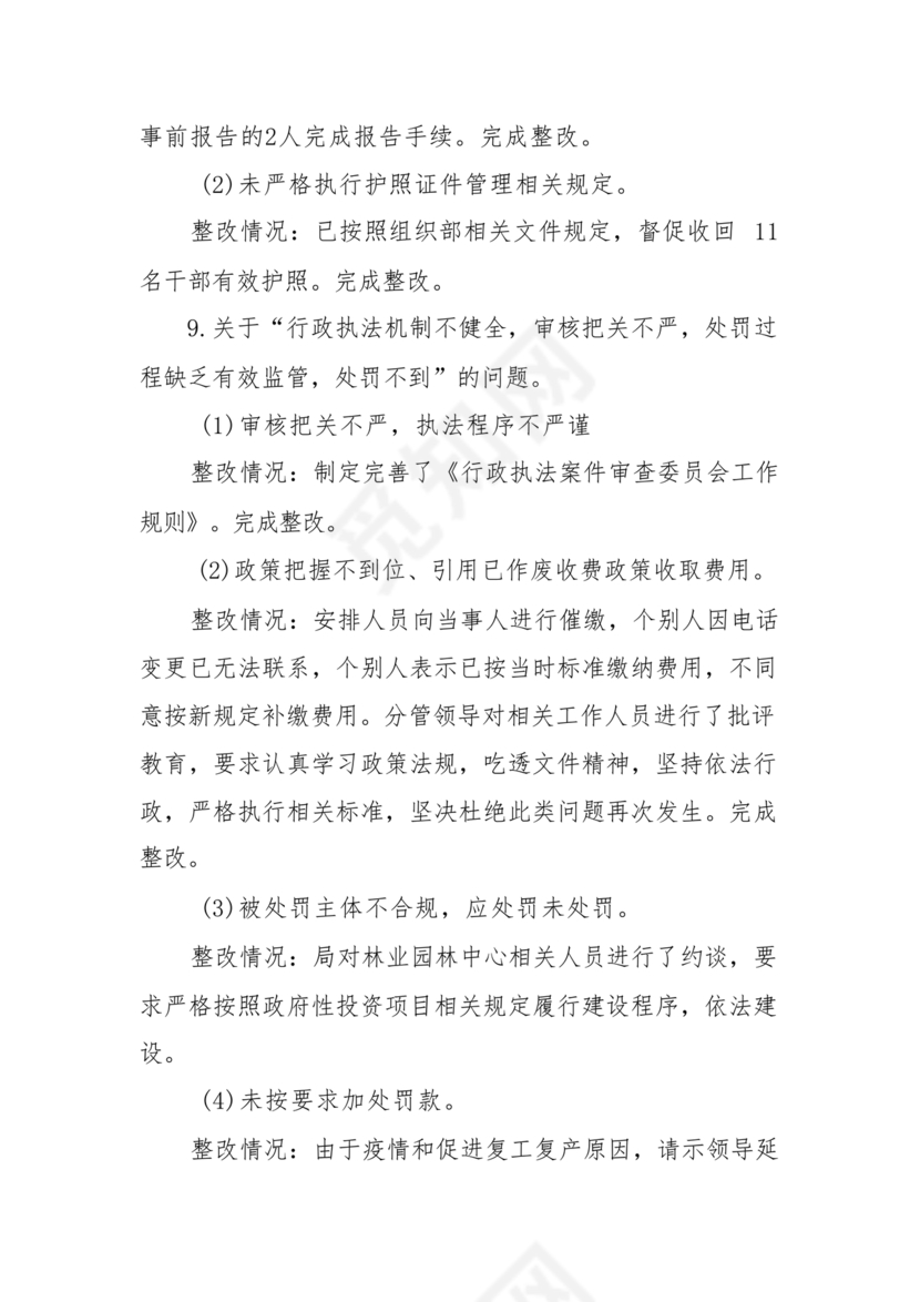 巡察问题整改情况报告