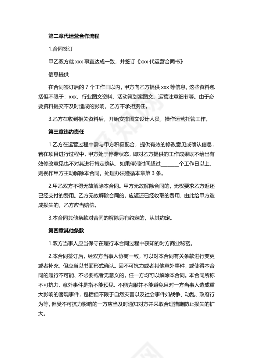 代运营合作协议