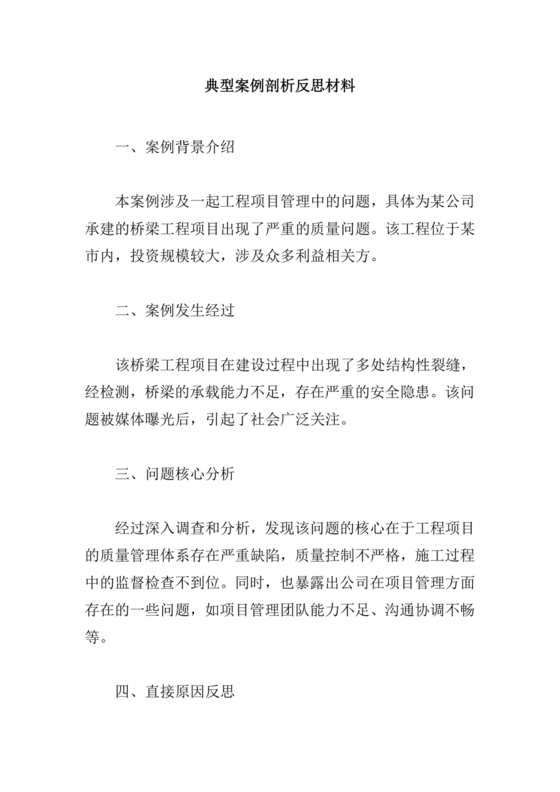 典型案例查摆剖析材料