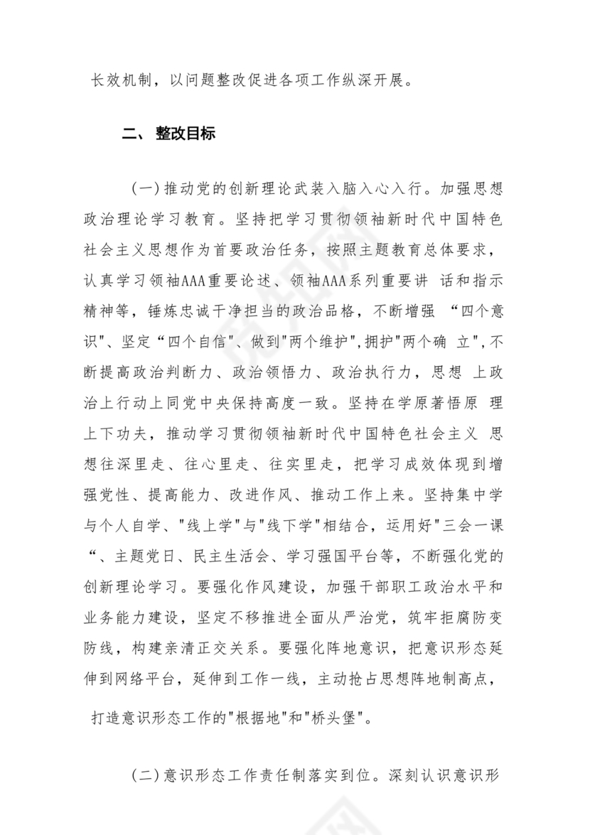 意识形态巡视整改报告