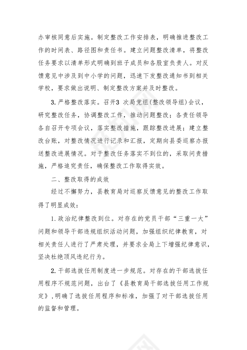 巡查整改回头看自查报告