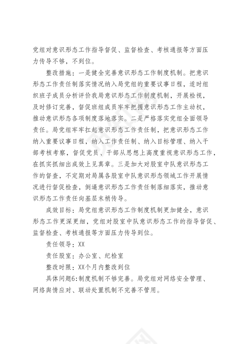 意识形态巡查整改报告