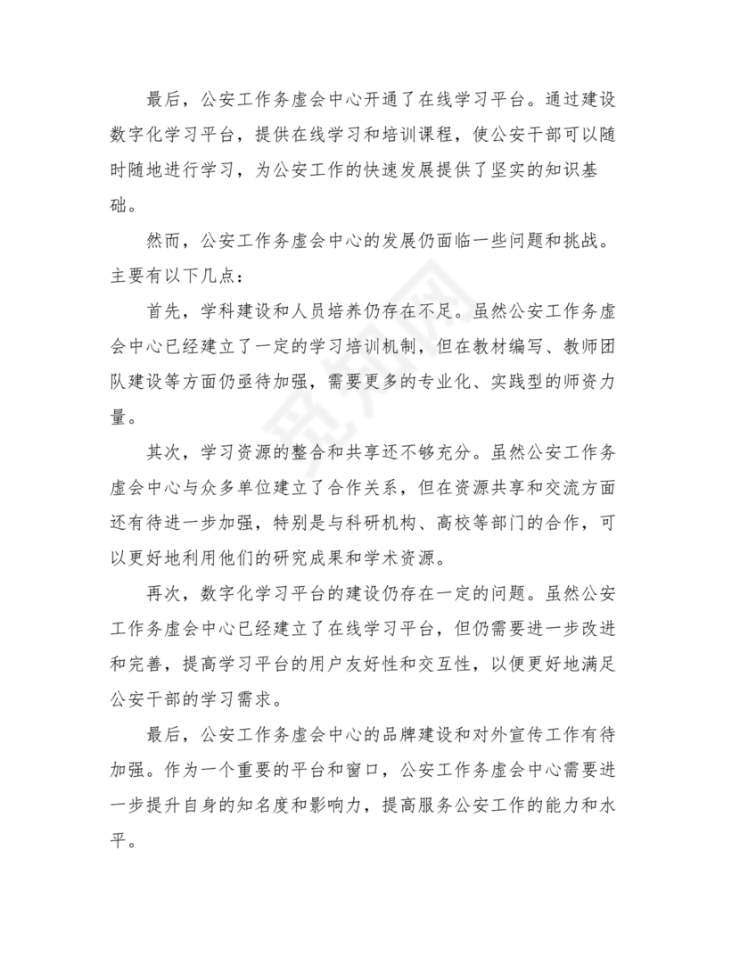 公安工作务虚会发言材料