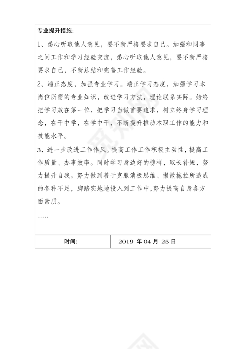 个人反思剖析材料