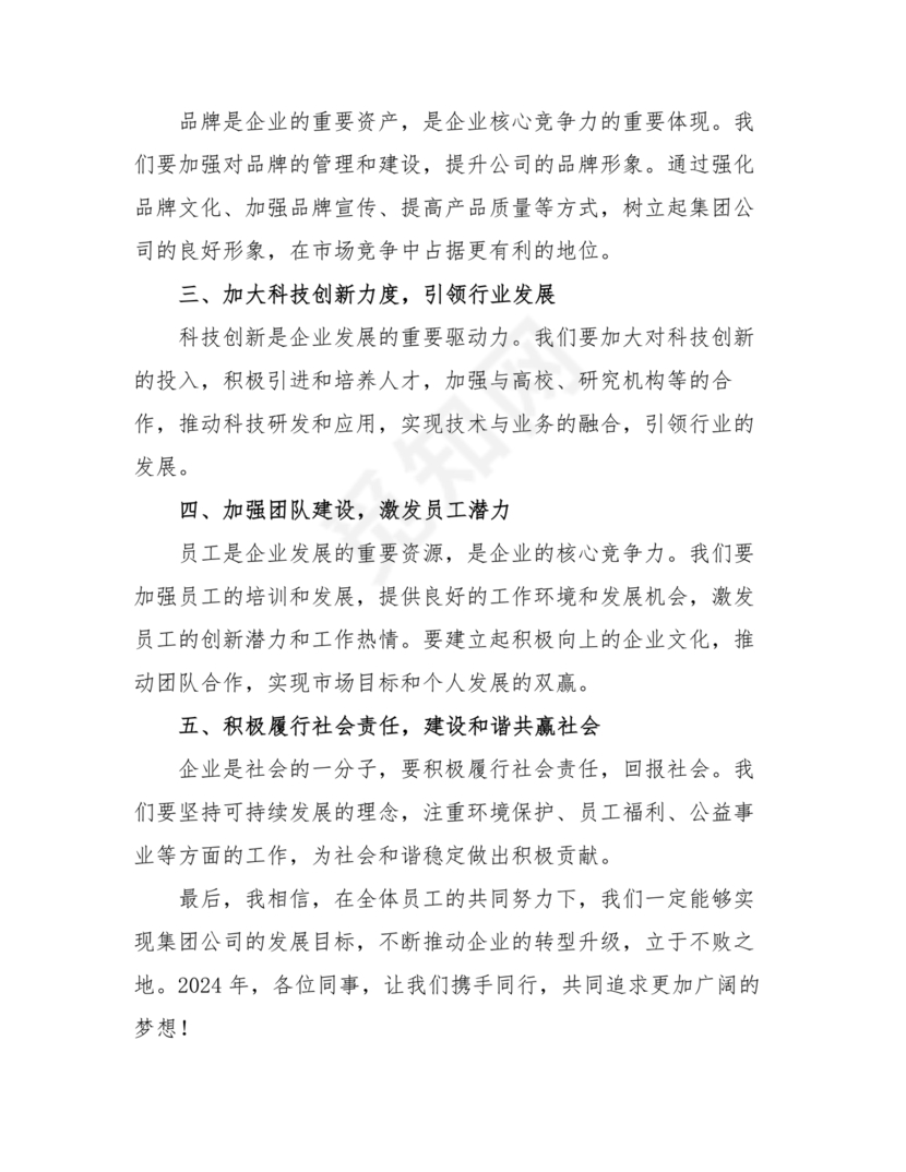 集团务虚会议发言材料