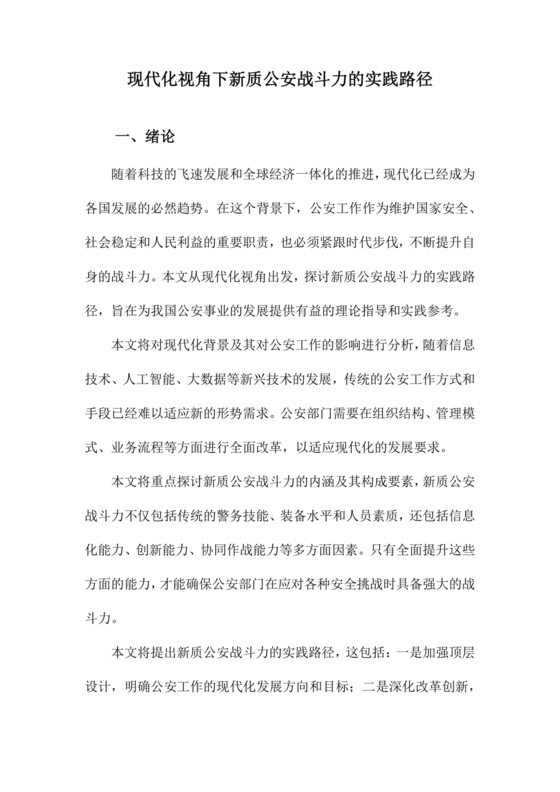 公安新质战斗力研讨发言材料