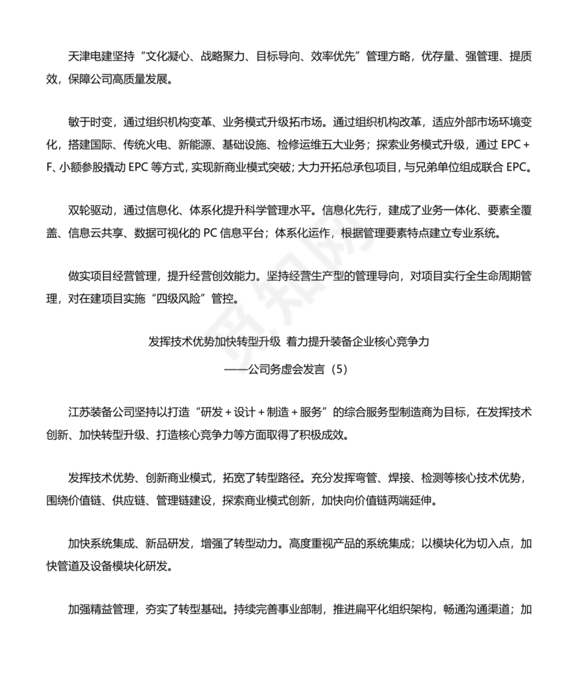 集团务虚会议发言材料