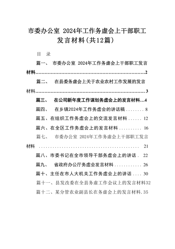 2024年务虚会发言材料