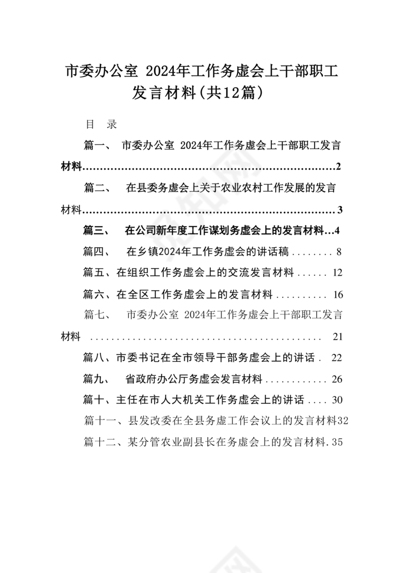 2024年务虚会发言材料