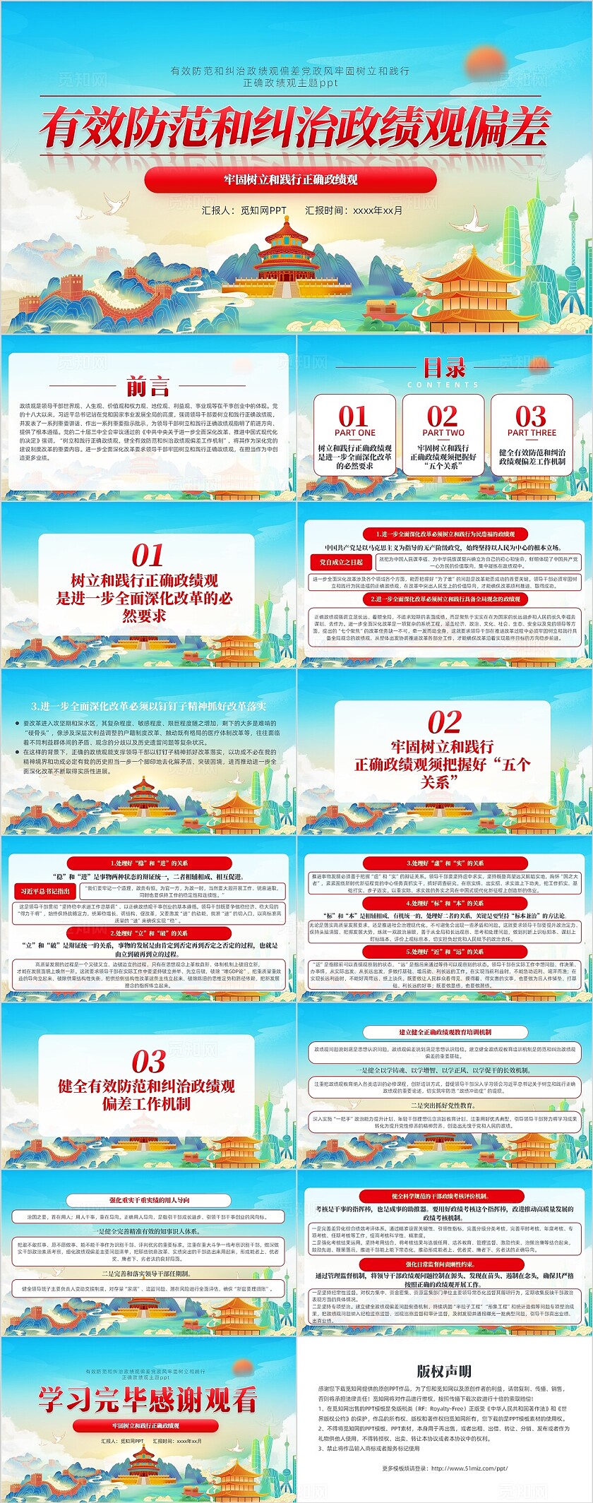 有效防范和纠治政绩观偏差党政风牢固树立和践行正确政绩观主题PPT党建党课党政