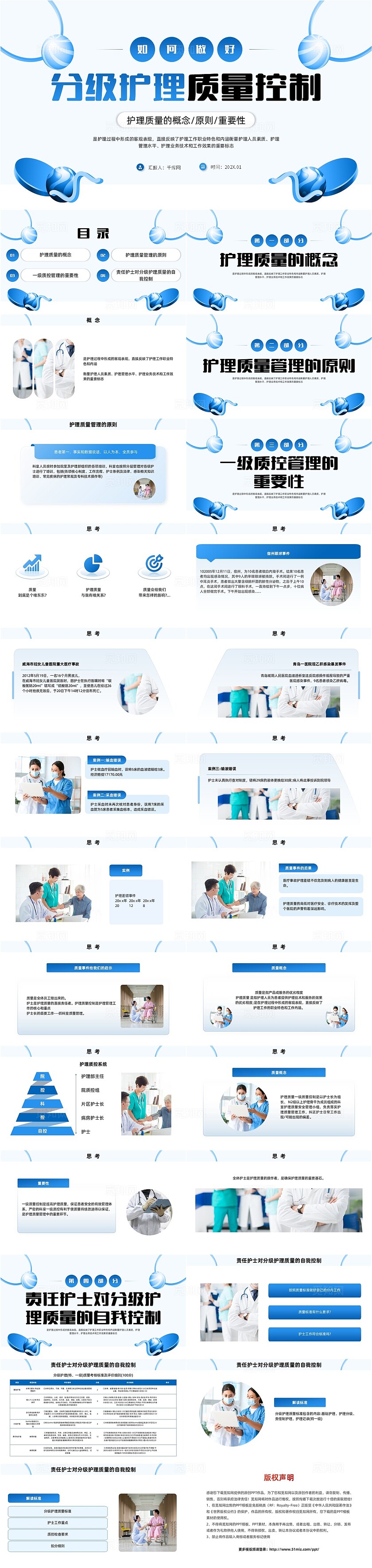 蓝色医疗分级管理控制课件分级护理质量控制PPT医疗护理