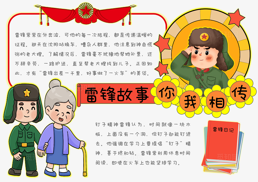 手绘雷锋故事手抄报