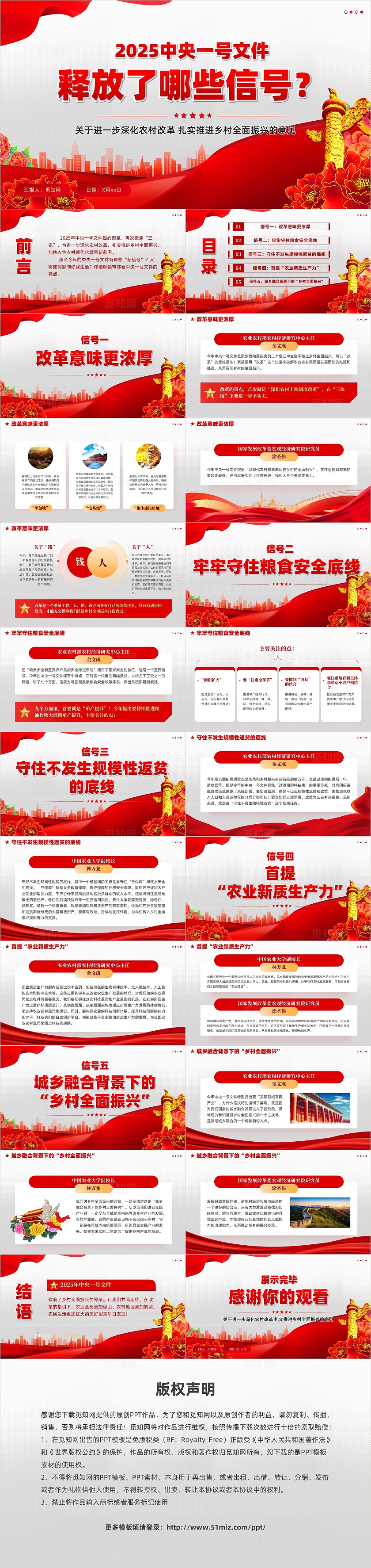 红色党建风2025中央一号文件释放了哪些新信号党课PPT党建党课党政