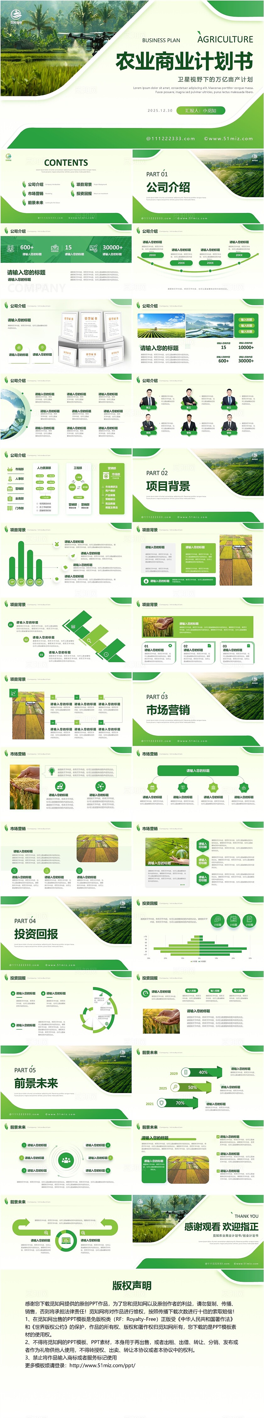 绿色农业商业计划书ppt模板