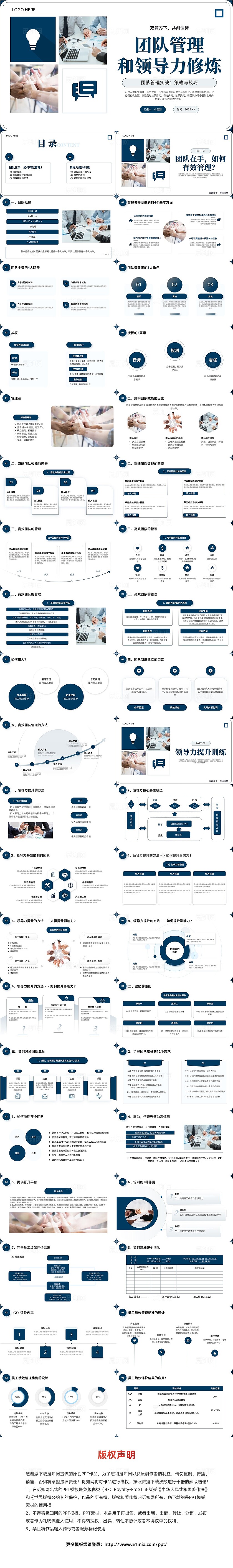 蓝色商务团队领导力培训PPT培训优化企业培训