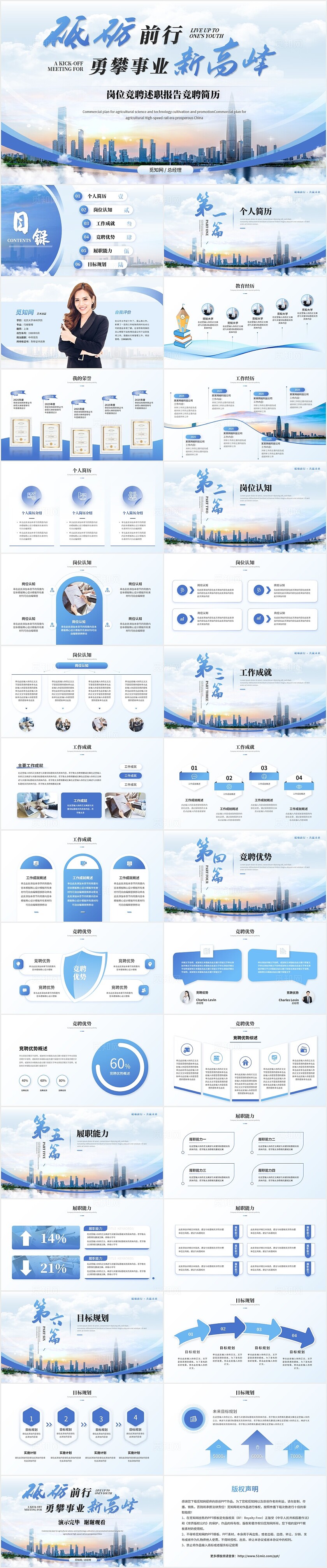 创意商务风岗位竞聘个人简历述职报告自我介绍ppt模板