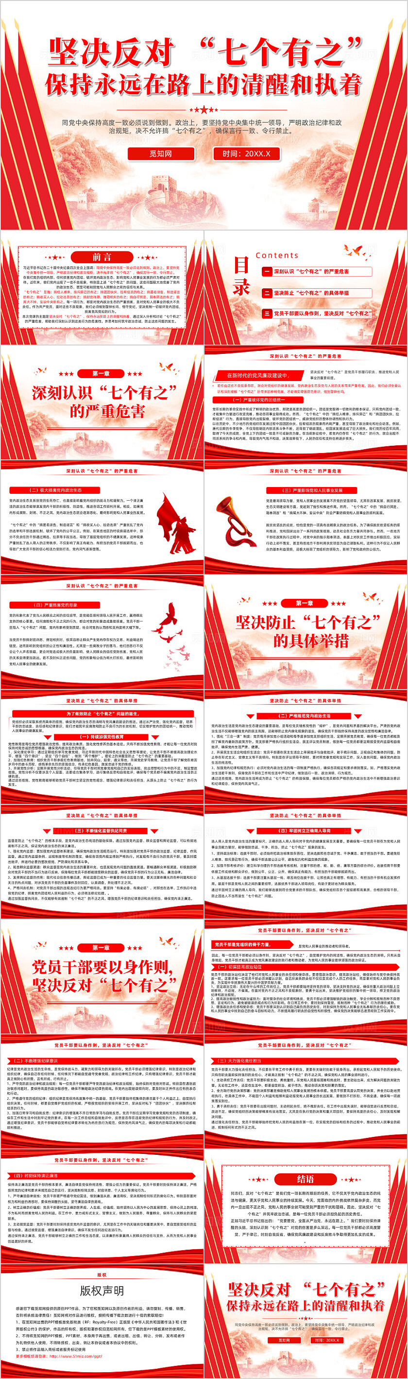 坚决反对“七个有之”党内政治生态专题党课PPT党建党课党政