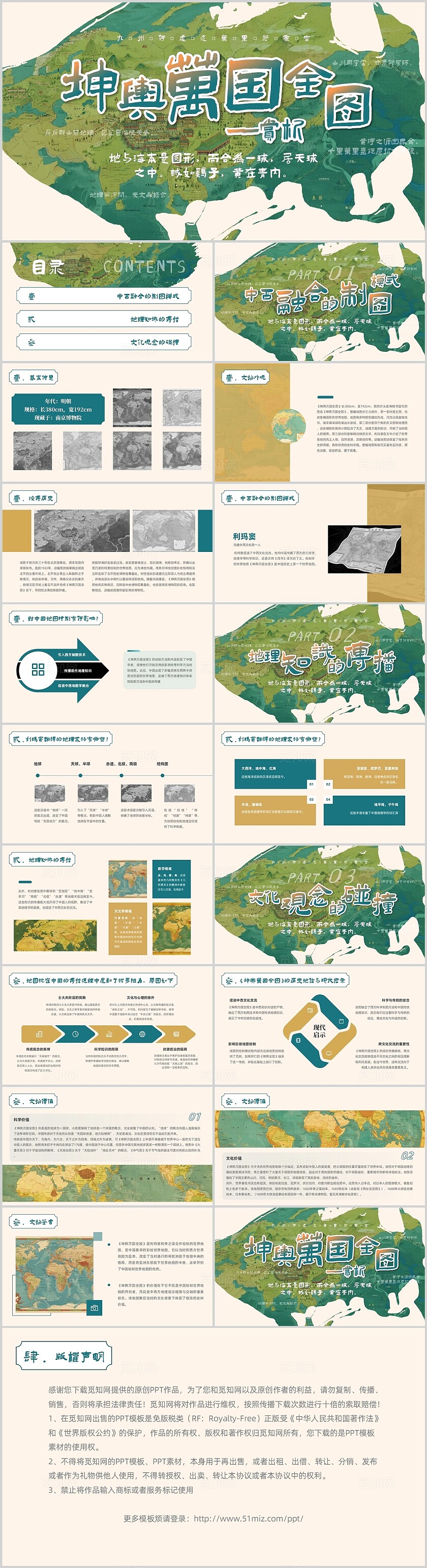 中国风坤舆万国图赏析笔刷中西融合地理知识文化观念历史美学