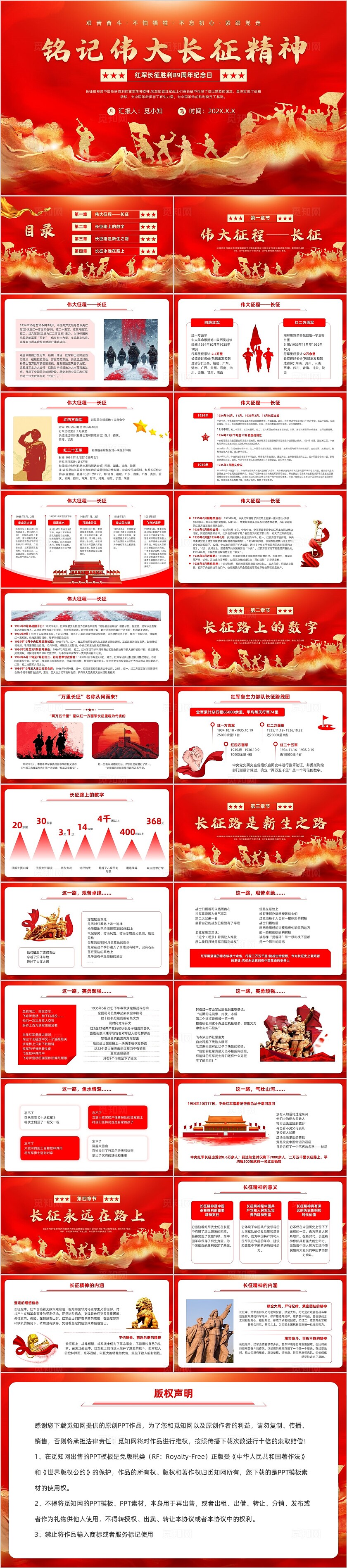 红色党建党政风红军长征胜利89周年纪念日铭记伟大长征精神模版