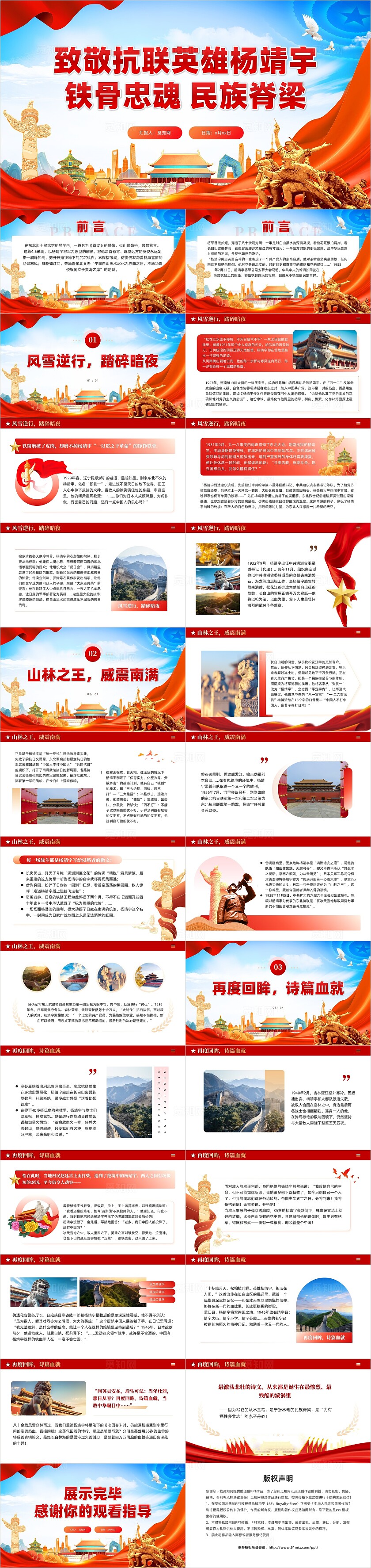 敬抗联英雄杨靖宇红色人物介绍抗战胜利80周年专题课件党建党课党政红色故事