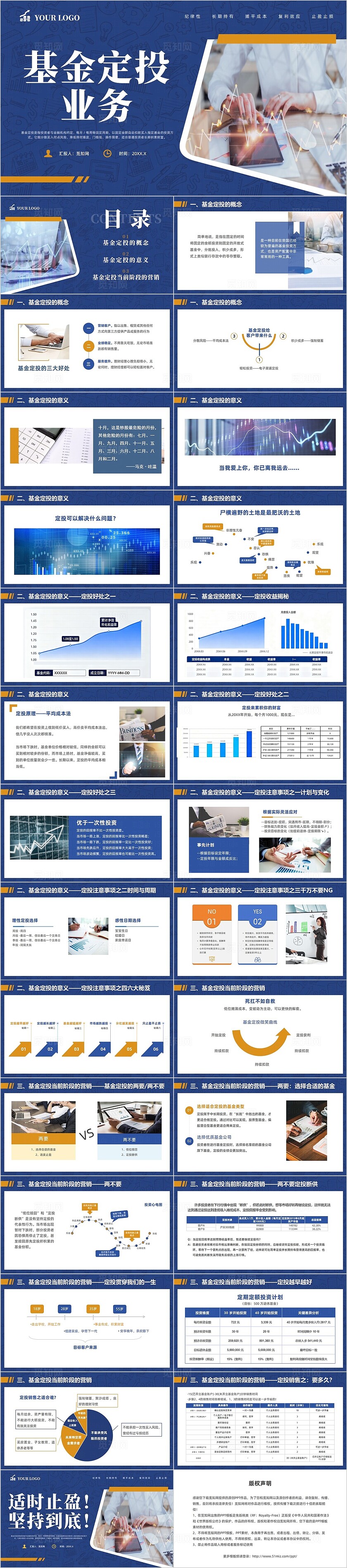 蓝色简约风基金定投业务培训课件PPT理财财务培训