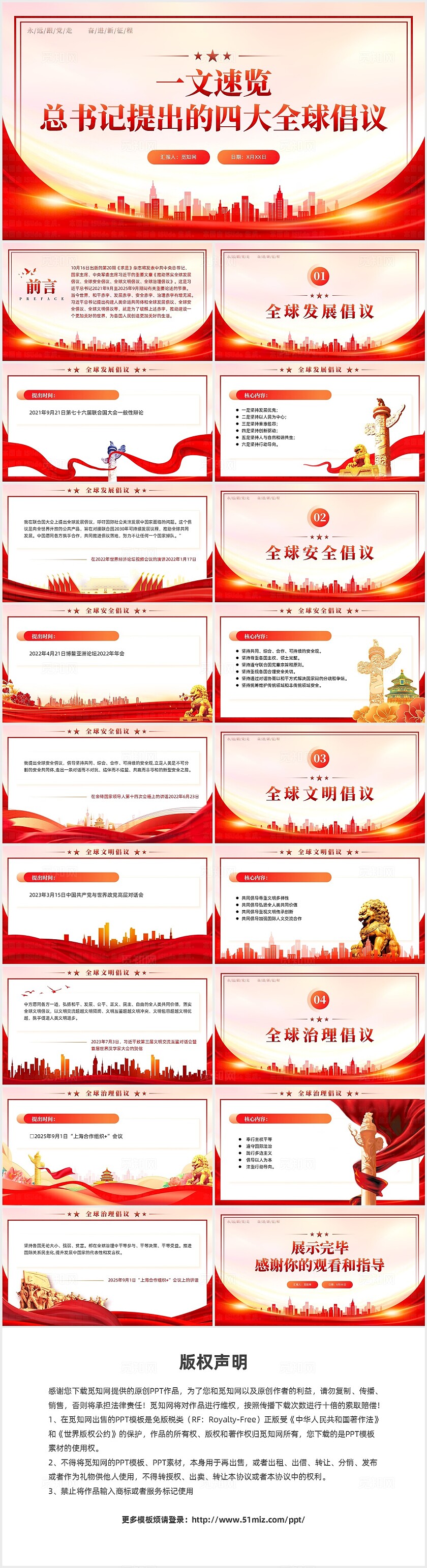 党建风一文速览总书记提出的四大全球倡议PPT党课党建党课党政