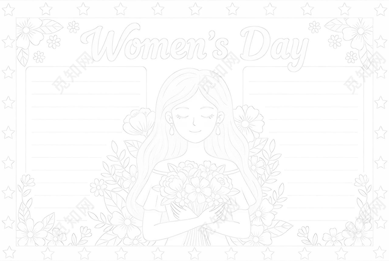 彩色卡通手绘母亲节英文小报手抄报小学生手抄报感恩母亲节