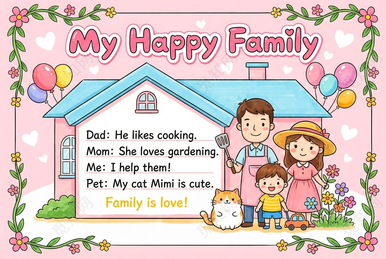 彩色卡通手绘英文自我介绍小报手抄报小学生手抄报