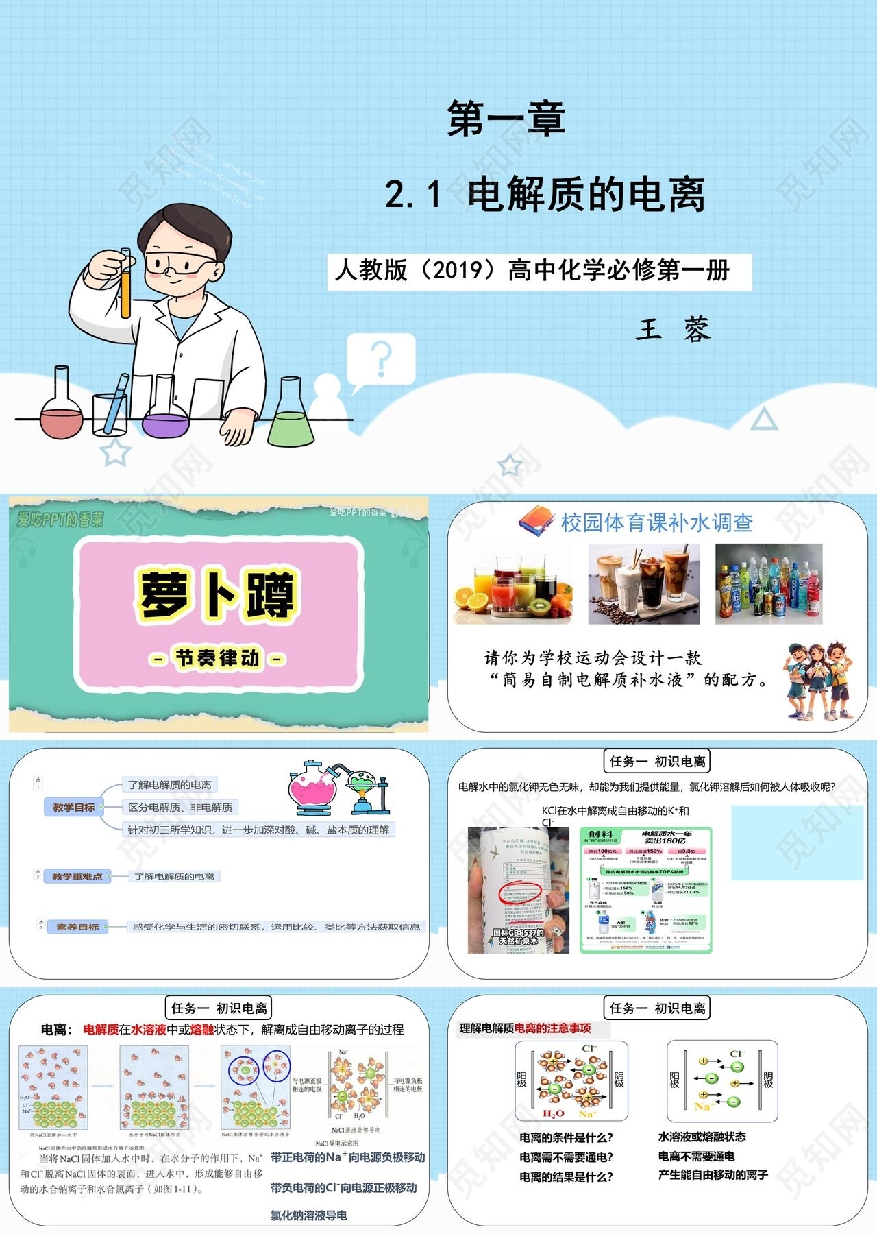 简约高二化学新课讲授电解质的电离ppt
