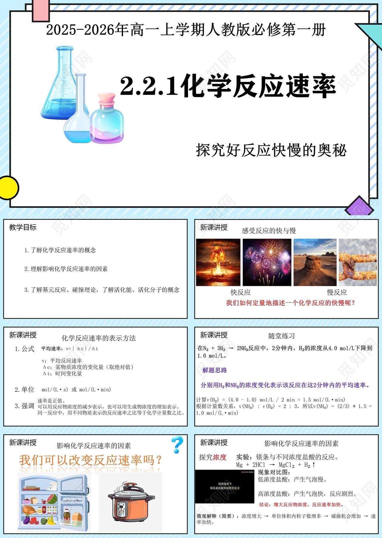 简约高中化学新课讲授化学反应速率PPT