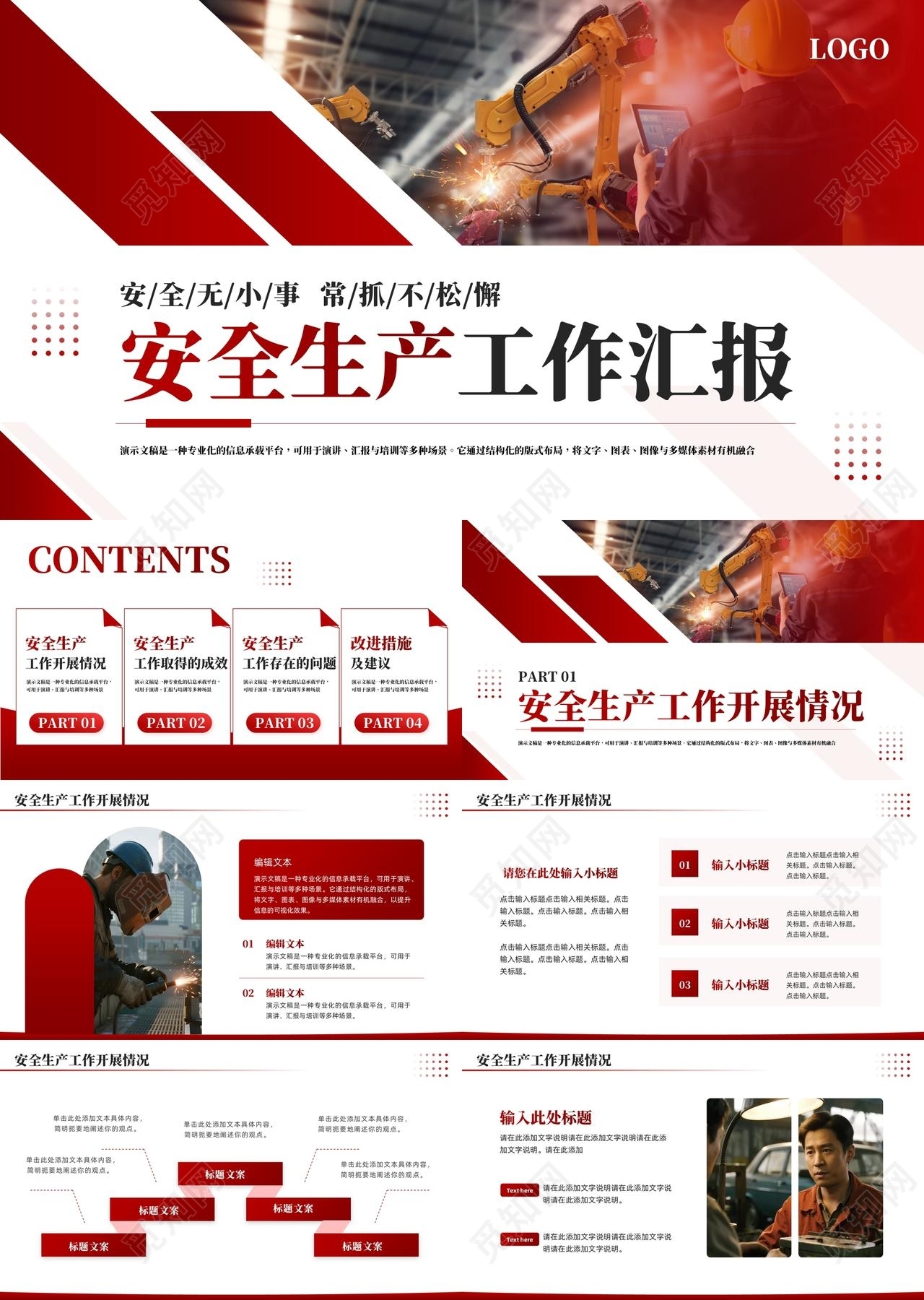红色简约实拍安全生产工作汇报PPT模板宣传PPT动态PPT安全生产月安全生产管理