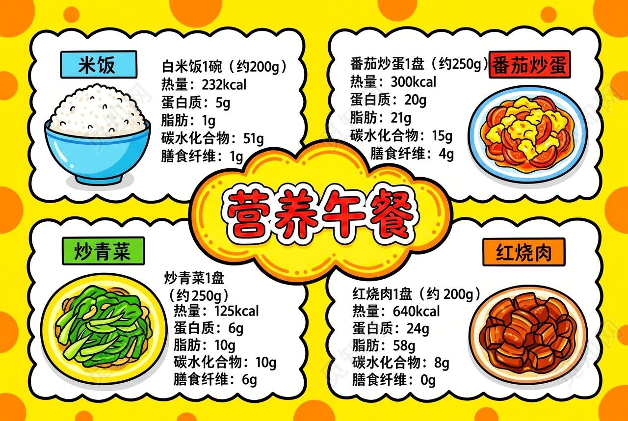 彩色卡通手绘营养午餐小报手抄报小学生手抄报
