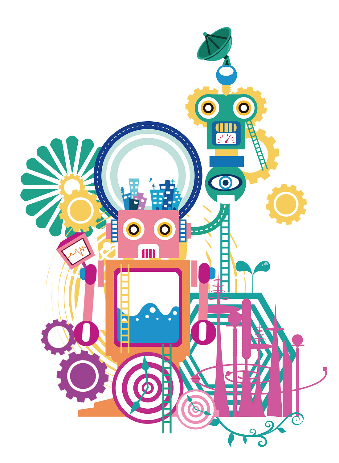 卡通动态机器人元素GIF机器人元素[gif]