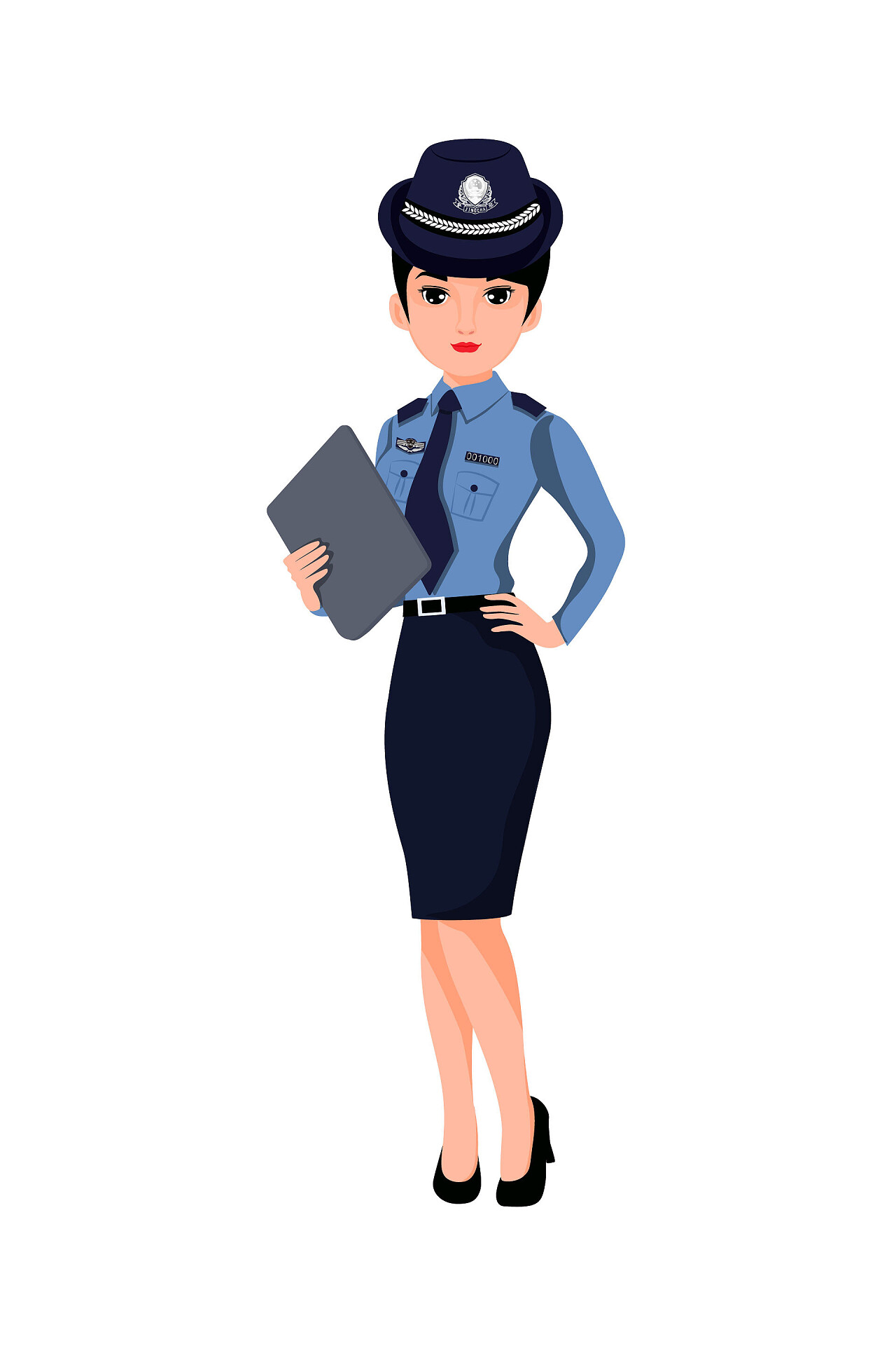 卡通动态警察女GIF人物元素警察人物元素[gif]