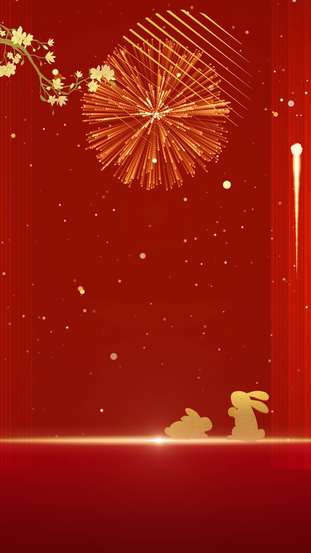 4k高清新年新春兔年竖版背景ae模板兔年竖版背景[MP4+gif]