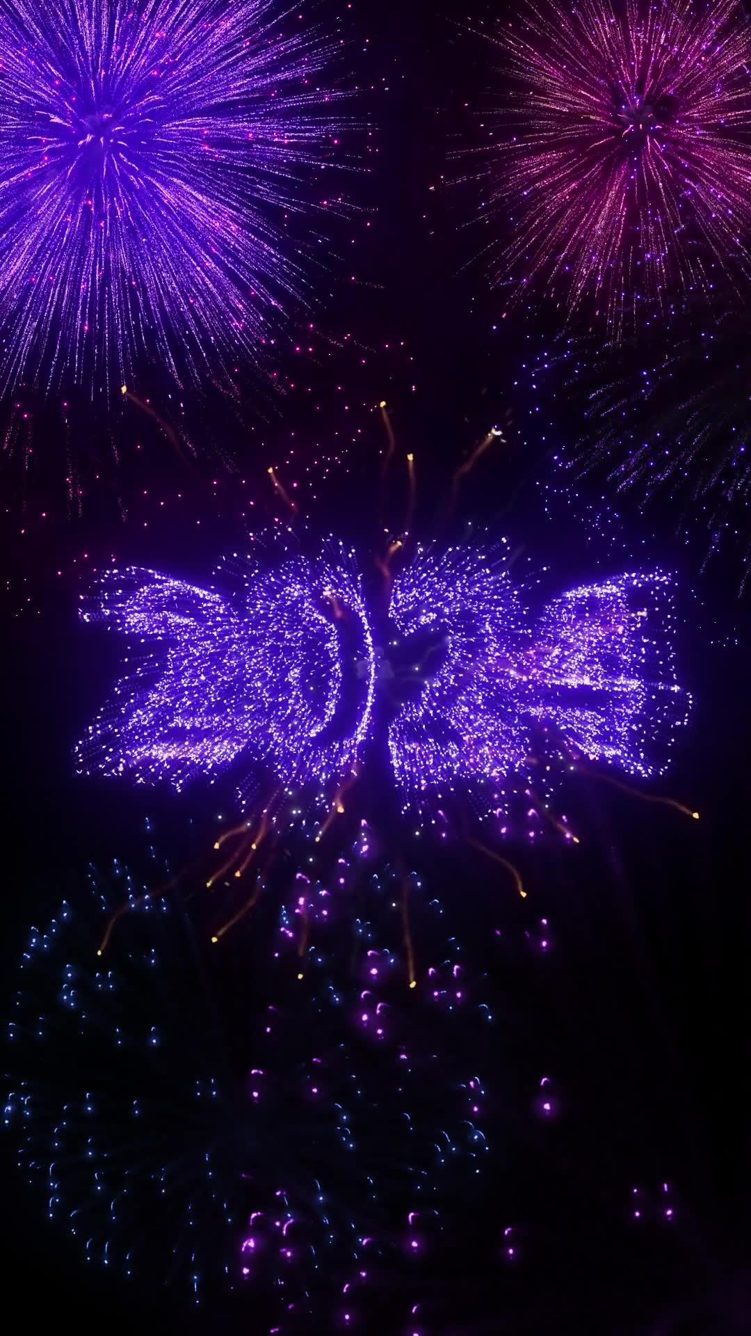 竖屏新年烟花祝福背景视频元旦烟花片头