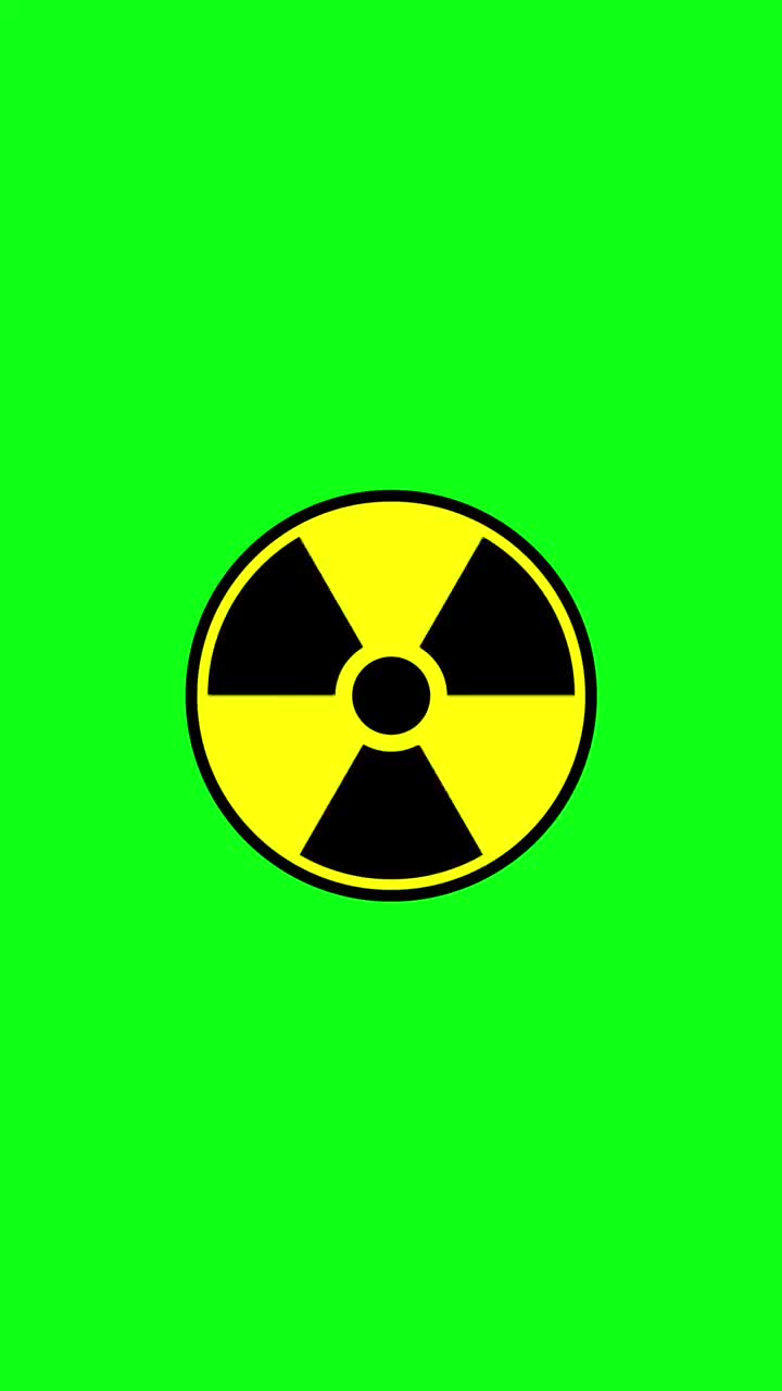 旋转回路，放射性危险警告，色键绿屏。