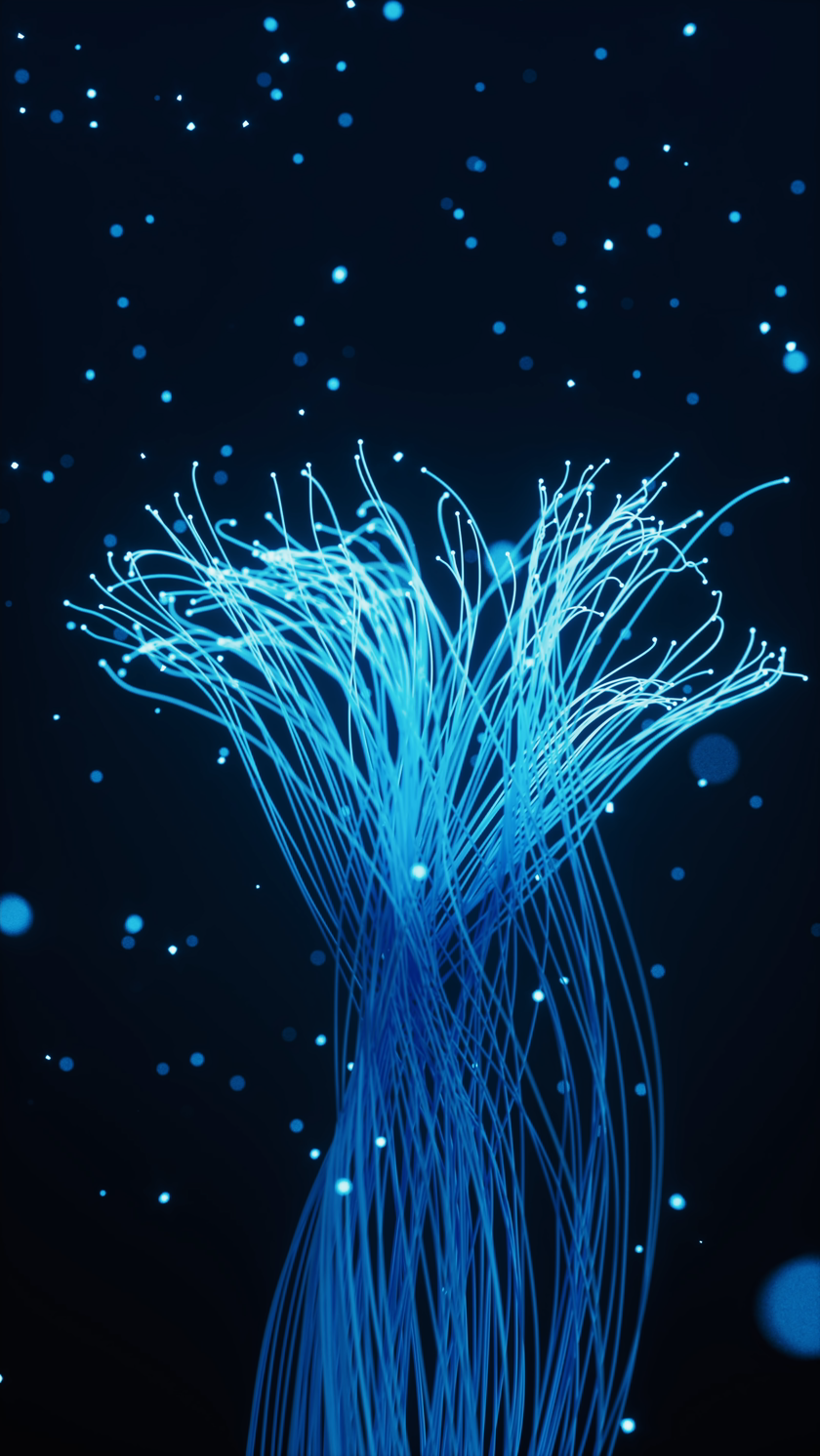 生长的抽象粒子曲线3D渲染