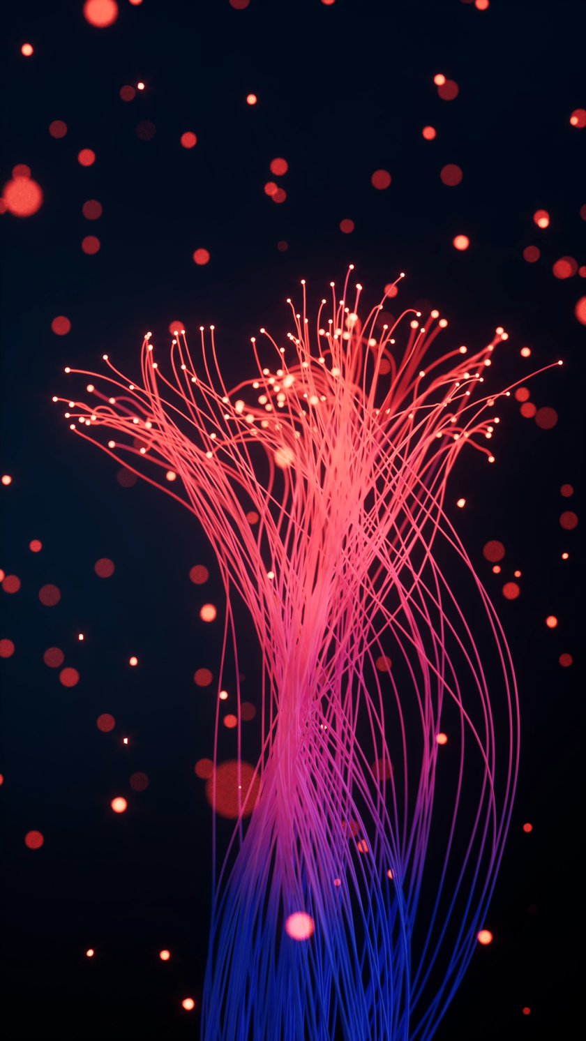 生长的抽象粒子曲线3D渲染