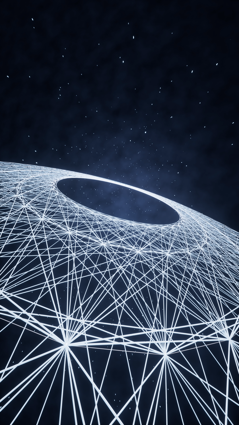 蓝色商务科技线条网格3D渲染