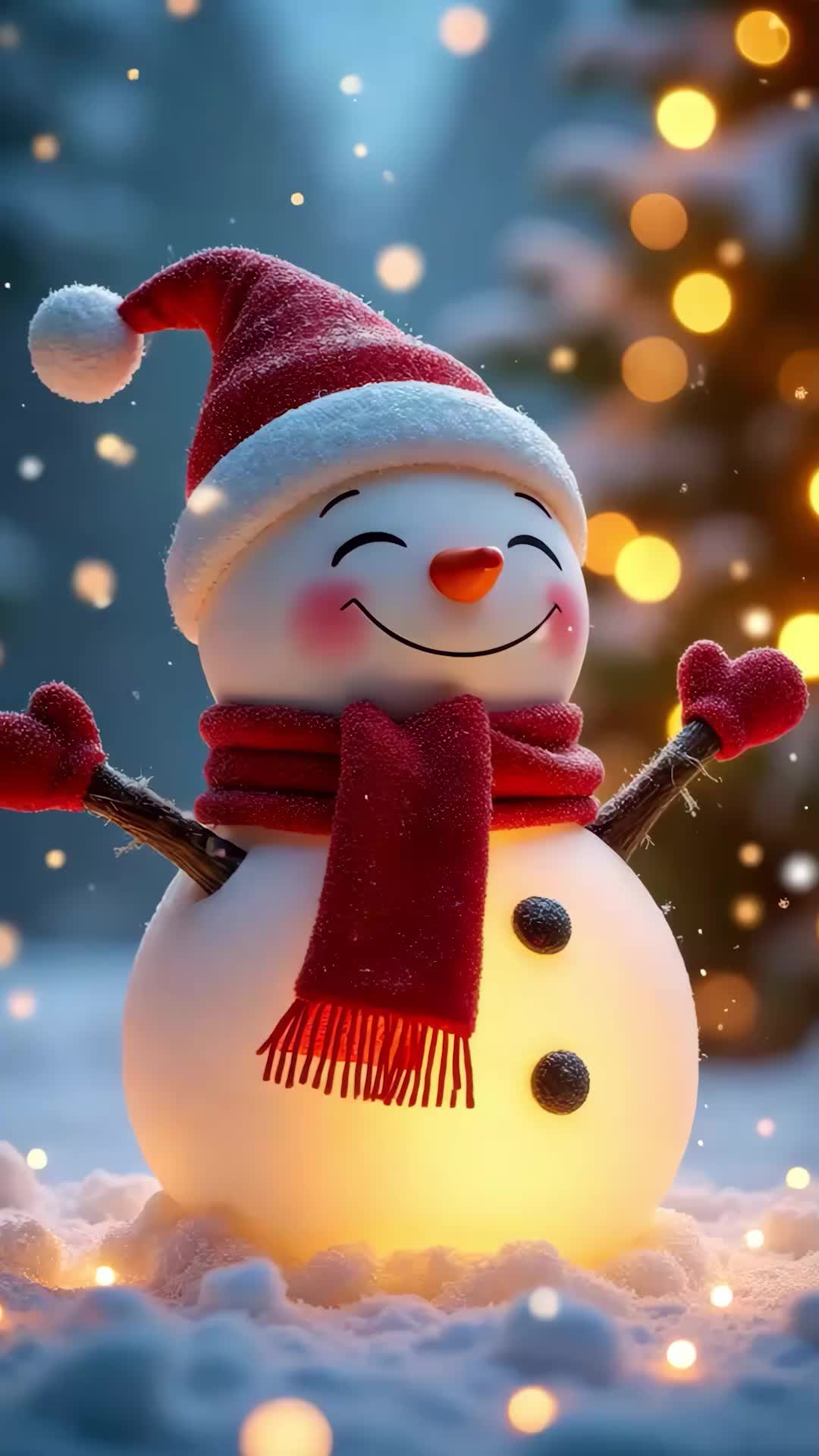 雪地里的圣诞节雪人背景