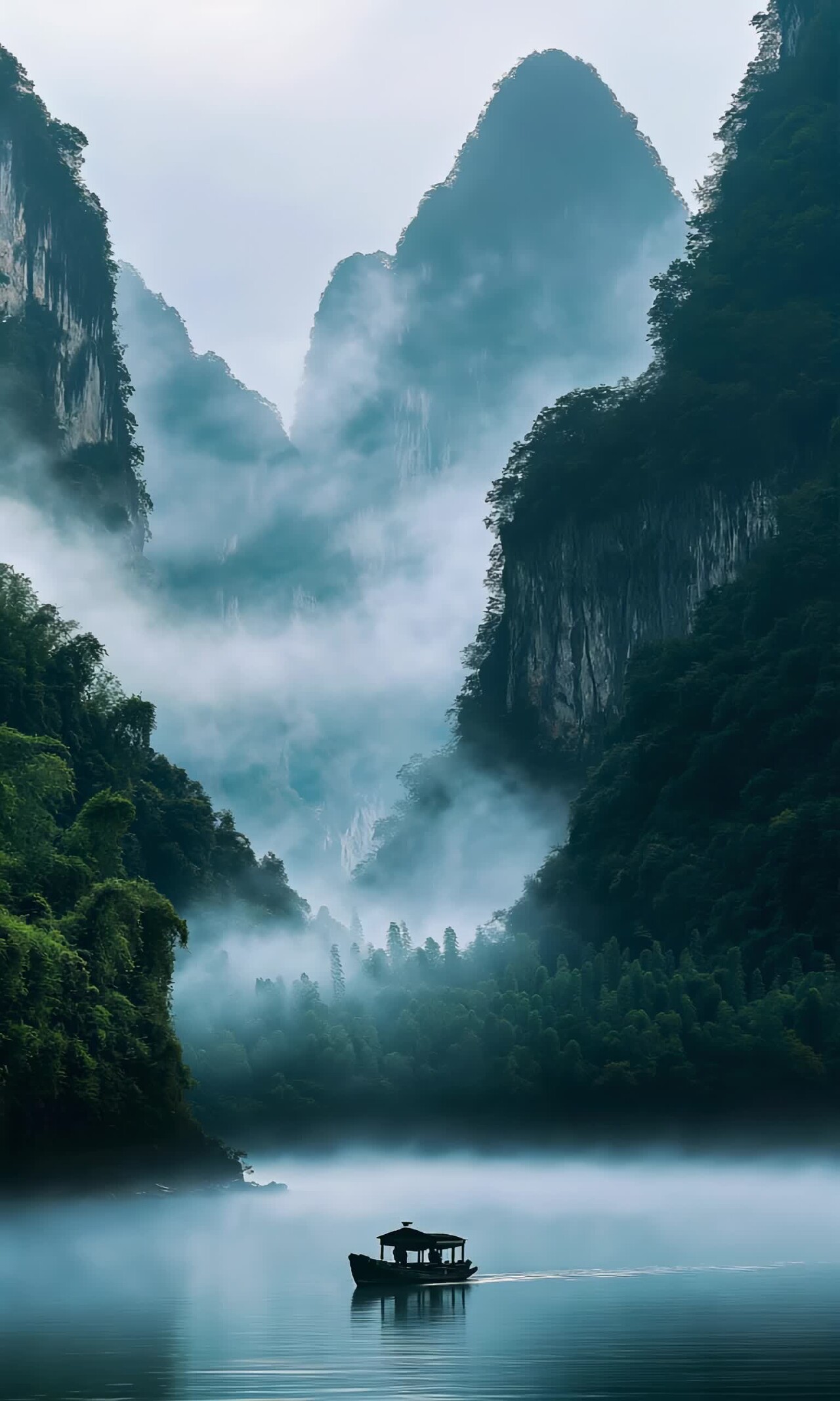 竖屏中国古风山水国潮山水