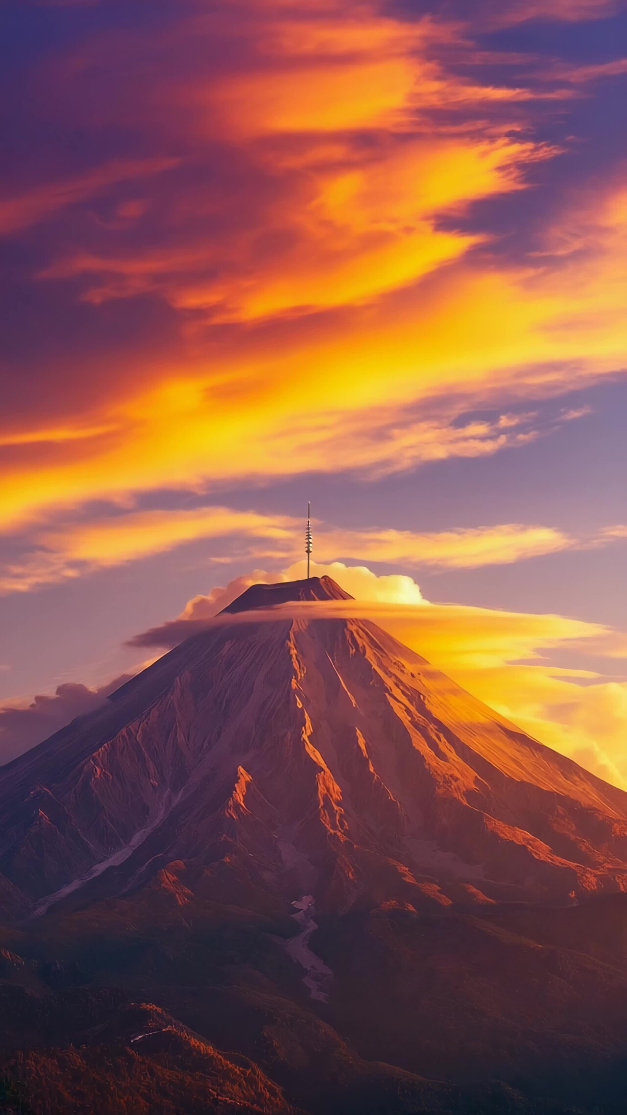 竖版视频夕阳下的壮丽山峰景观