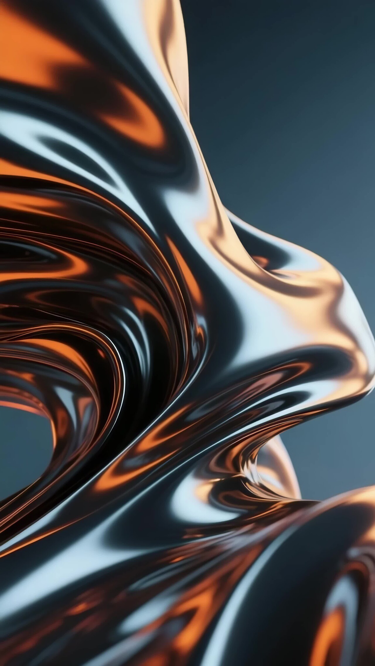 金属质感流体抽象画面竖版视频