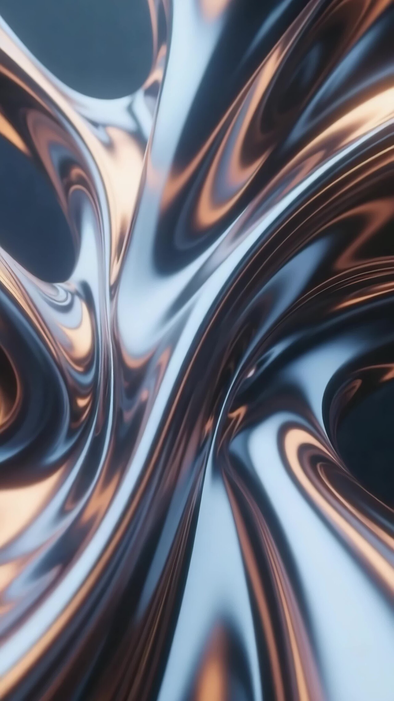 抽象流动金属质感背景竖版视频