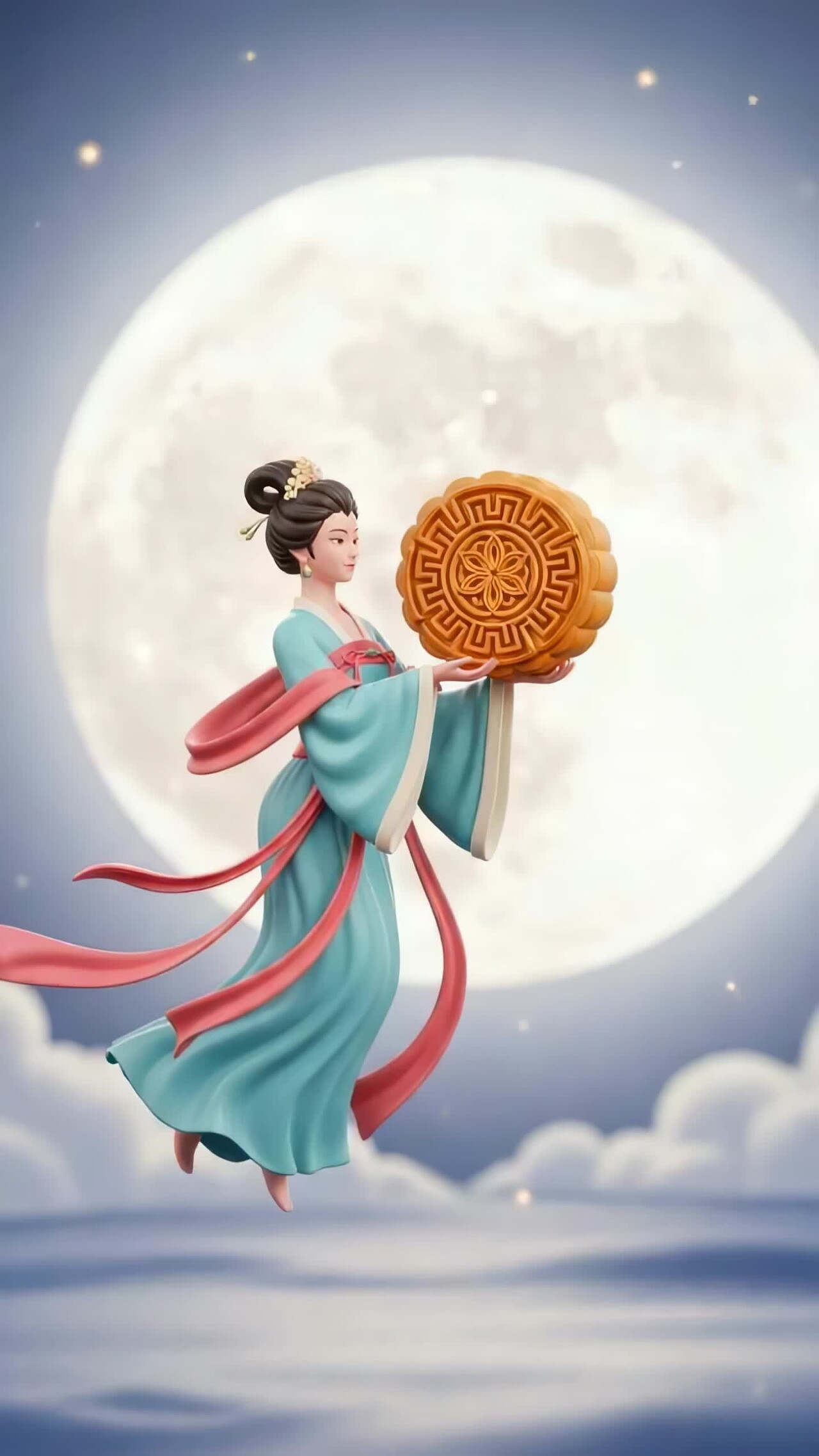 嫦娥奔月中秋主题3D国潮风竖屏动画