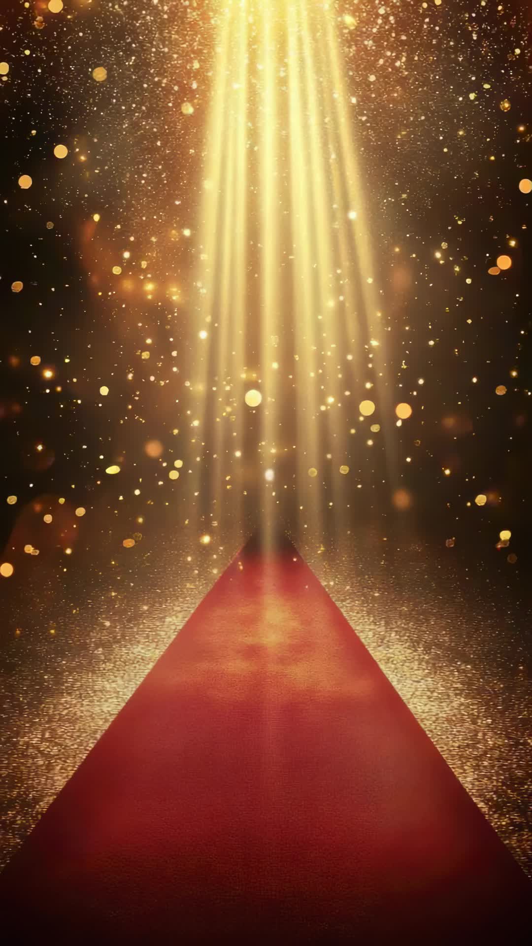 金色粒子舞台红地毯竖屏动画