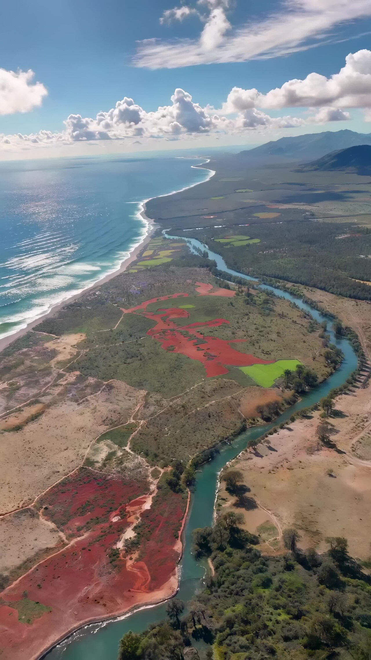 海岸河流自然风光航拍素材